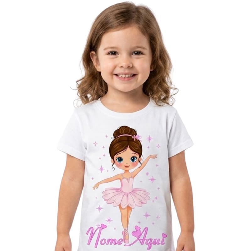 Camiseta Camisa T-shirt Blusa Menina Infantil Bailarina