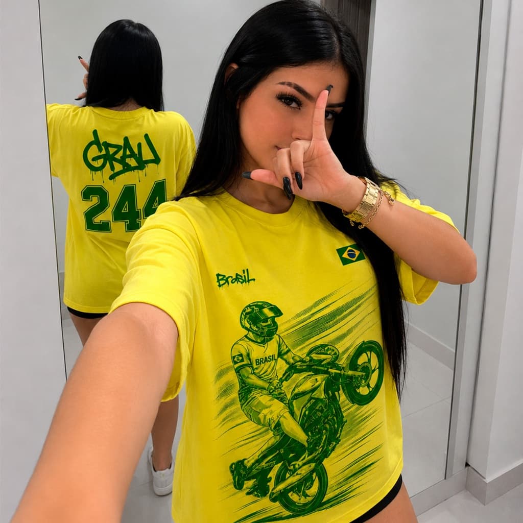Camiseta Brasil 244 Camisa Mandrake Streetwear Estilo Grau Copa do Mundo Algodão