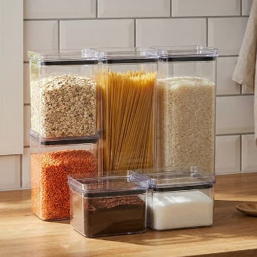 Kit 6 Potes Herméticos Organizador Mantimentos Tamanho Ideal Para Cozinha