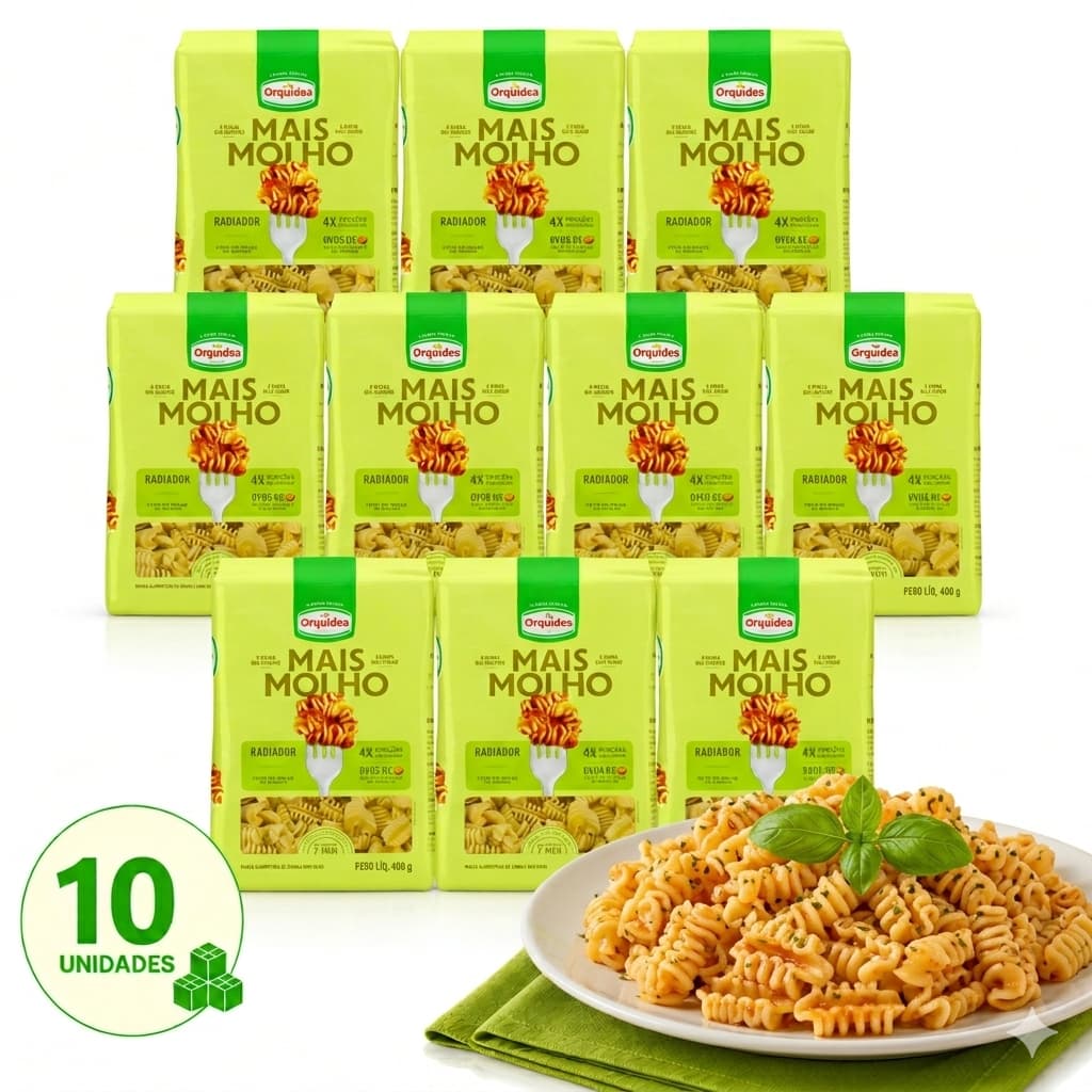 Macarrão Radiador Massa Orquídea Com Ovos 400g Kit 10 Unidades