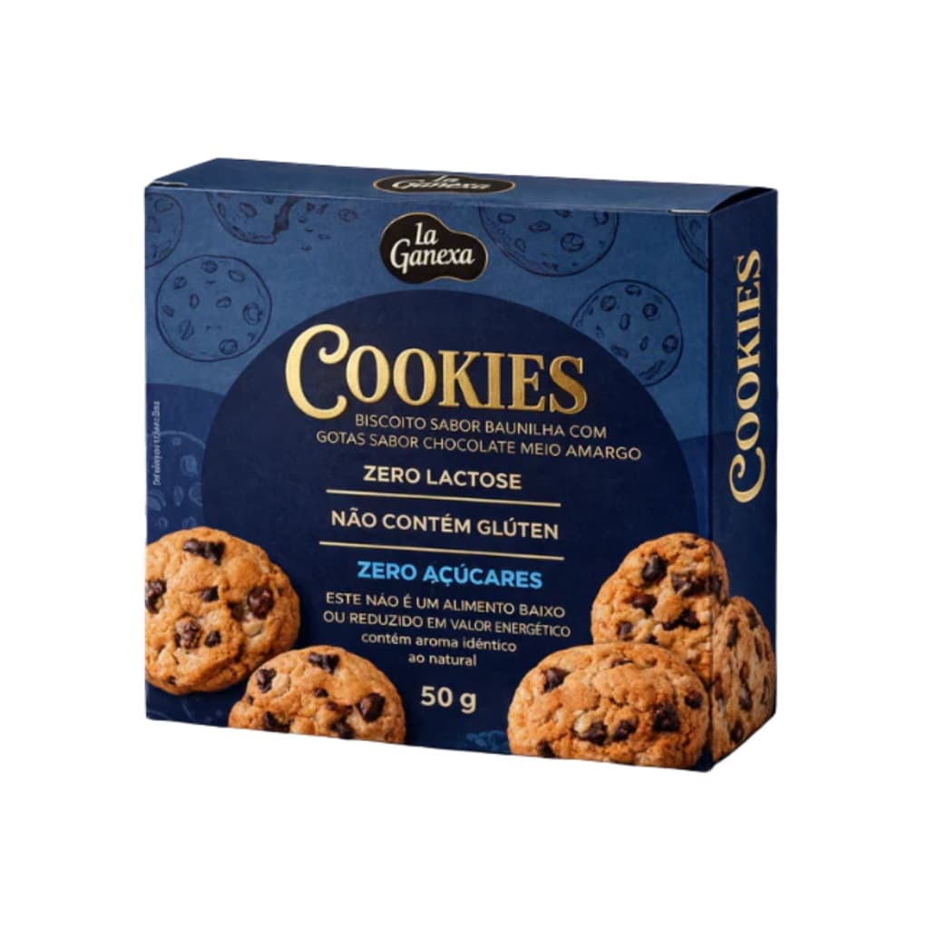 Cookies com Gotas de Chocolate 50g Sem Açúcares S/Lactose - La Ganexa