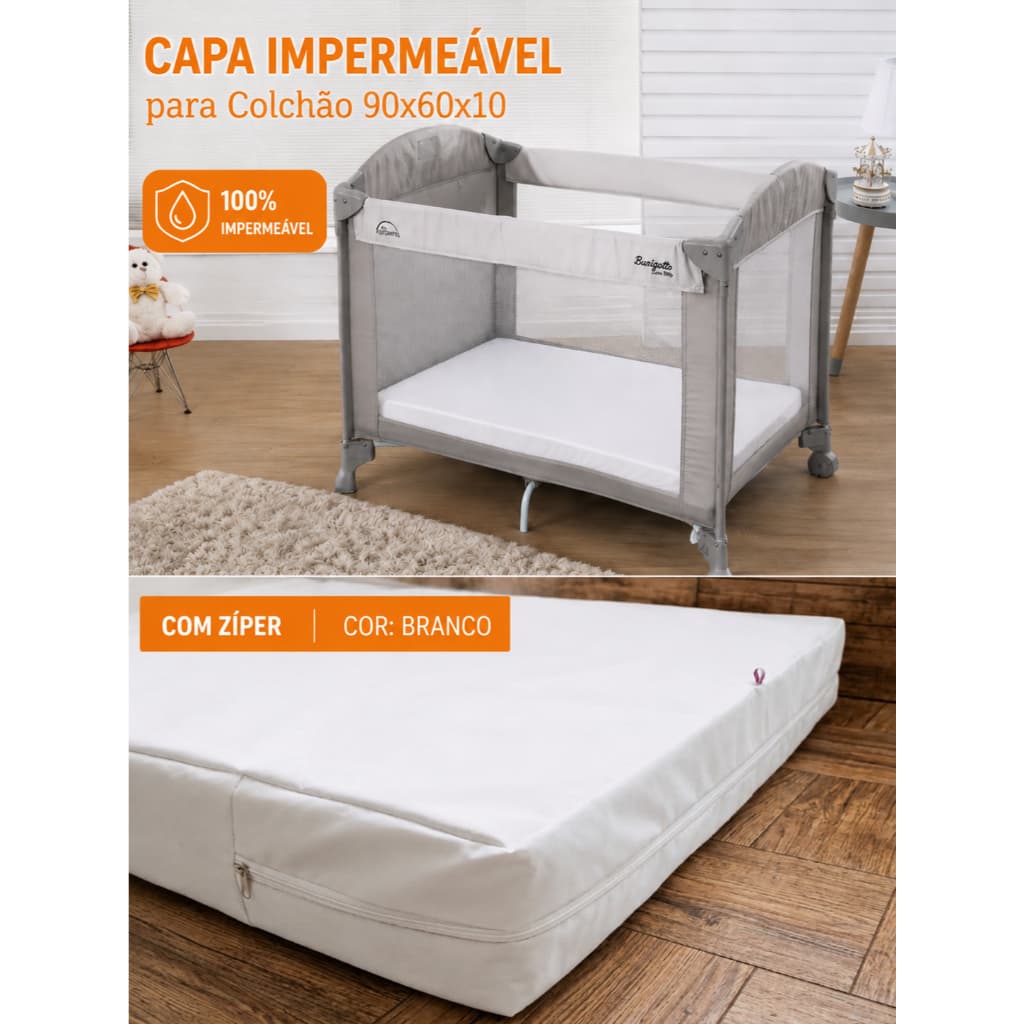 Capa Impermeável para Cochão 90x60x10 Chiqueirinho/Berço portátil