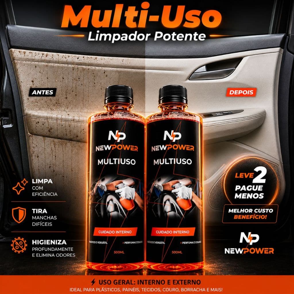 Multiuso New Power para Painéis, estofados, Teto, e interno do veiculo 2 Unidades