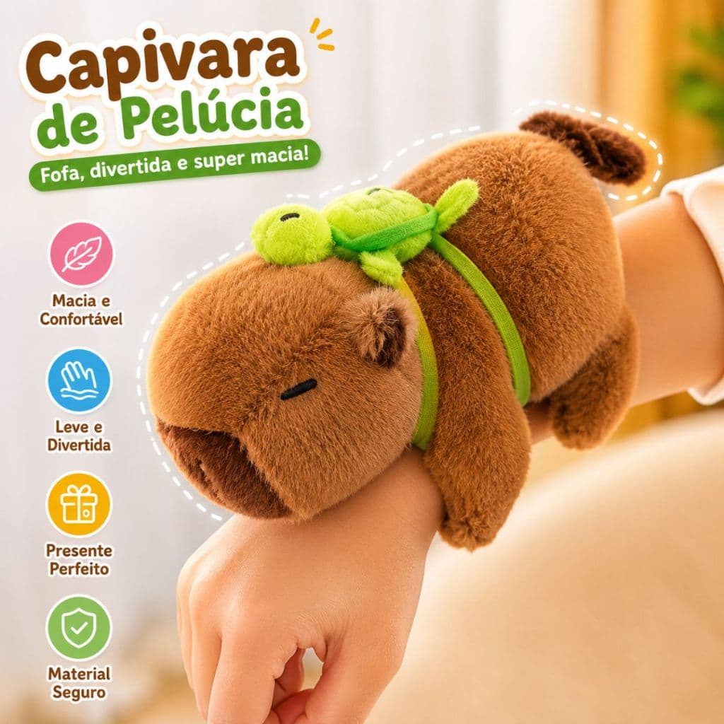 Capivara Pulseira De Agarrar Pelúcia Bonecas Pelúcia Brinquedos Interativo Menina Menino 18CM
