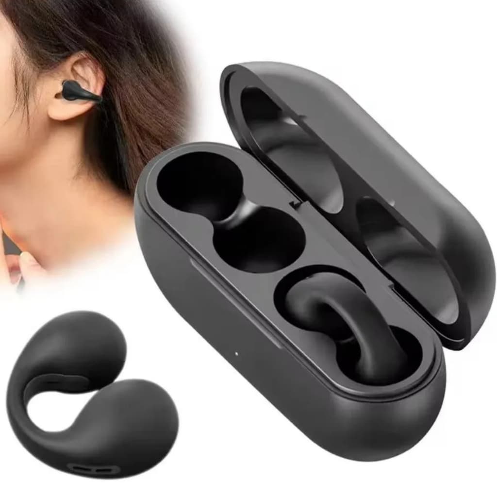 Fone de Ouvido sem fio Bluetooth Condução Ossea  Ambsound Earcuffs Brinco Piercing TWS 5.3