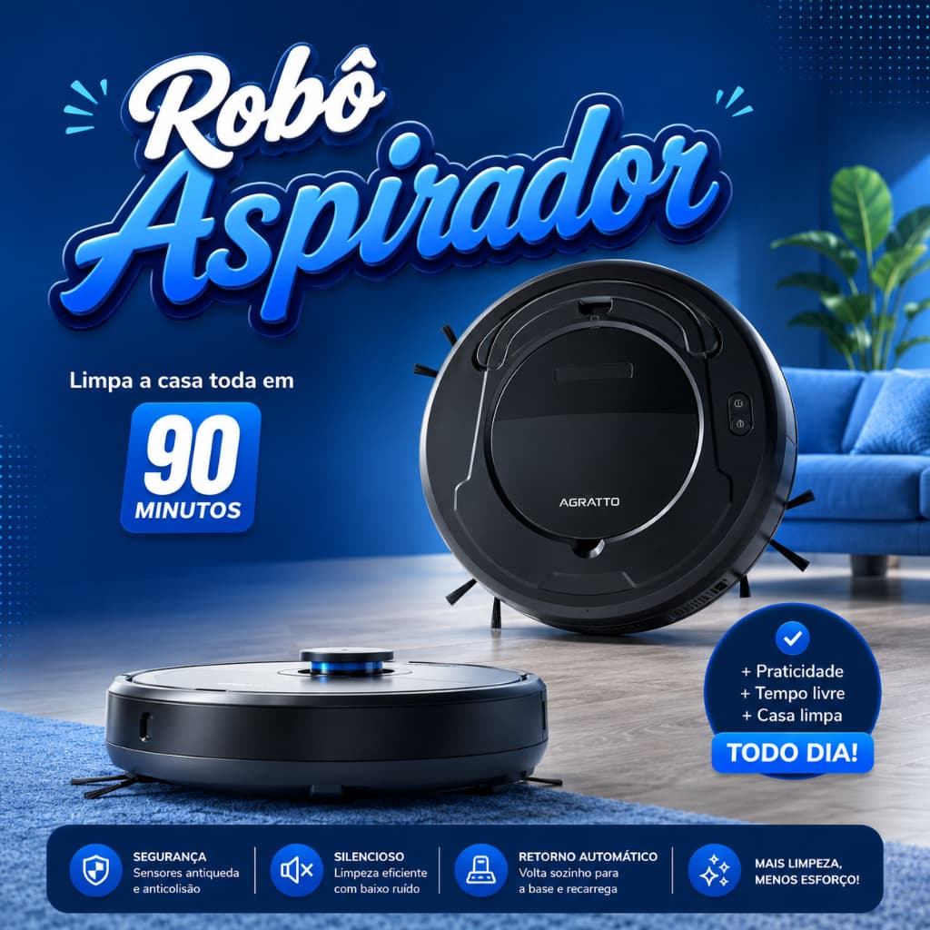 Robô Aspirador 3 Em 1 Robô Aspirador Inteligente Passa Pano Robô Limpa Casa Automático Com Sensor