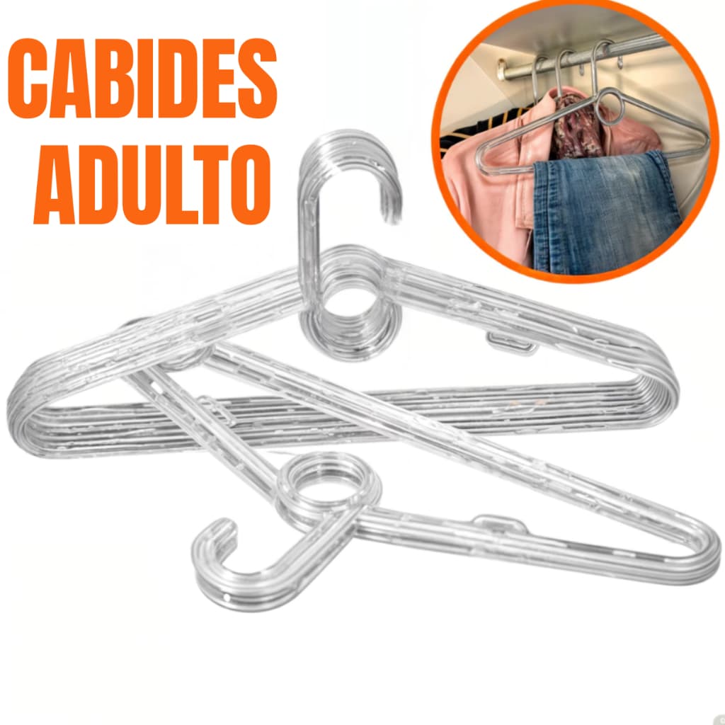 Kit Cabides Adulto de Acrílico Transparente com 10/20/30/50 Unidades