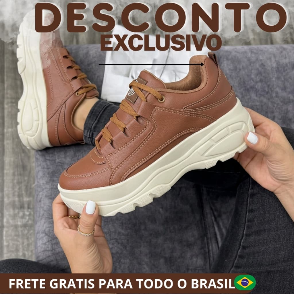 Tênis Feminino Plataforma Fashion Casual Para Looks Jovens Estilosos e Instagramáveis