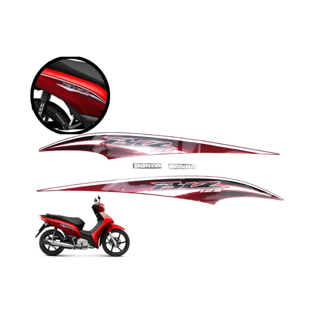 Jogo De Faixa Original Honda Biz 125 Vermelha 2017