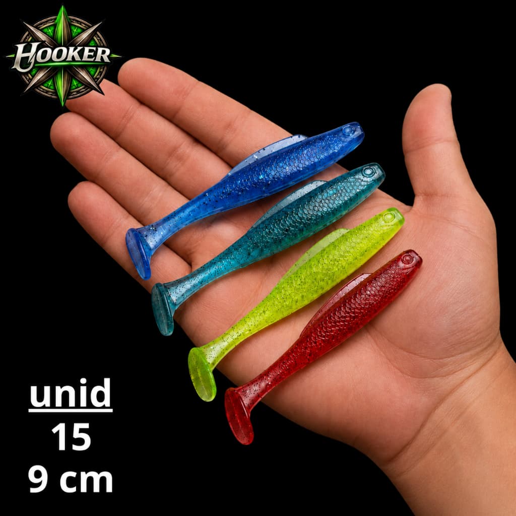 Kit 15 Shads 9cm Isca Artificial Soft Para Predadores