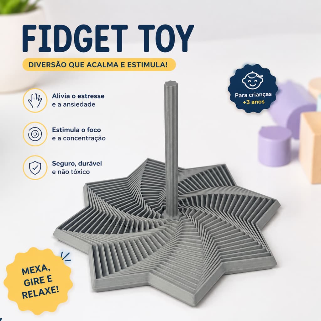 Fidget Toy Anti Stress Estrela Sensorial Relaxante Ansiedade Diversão