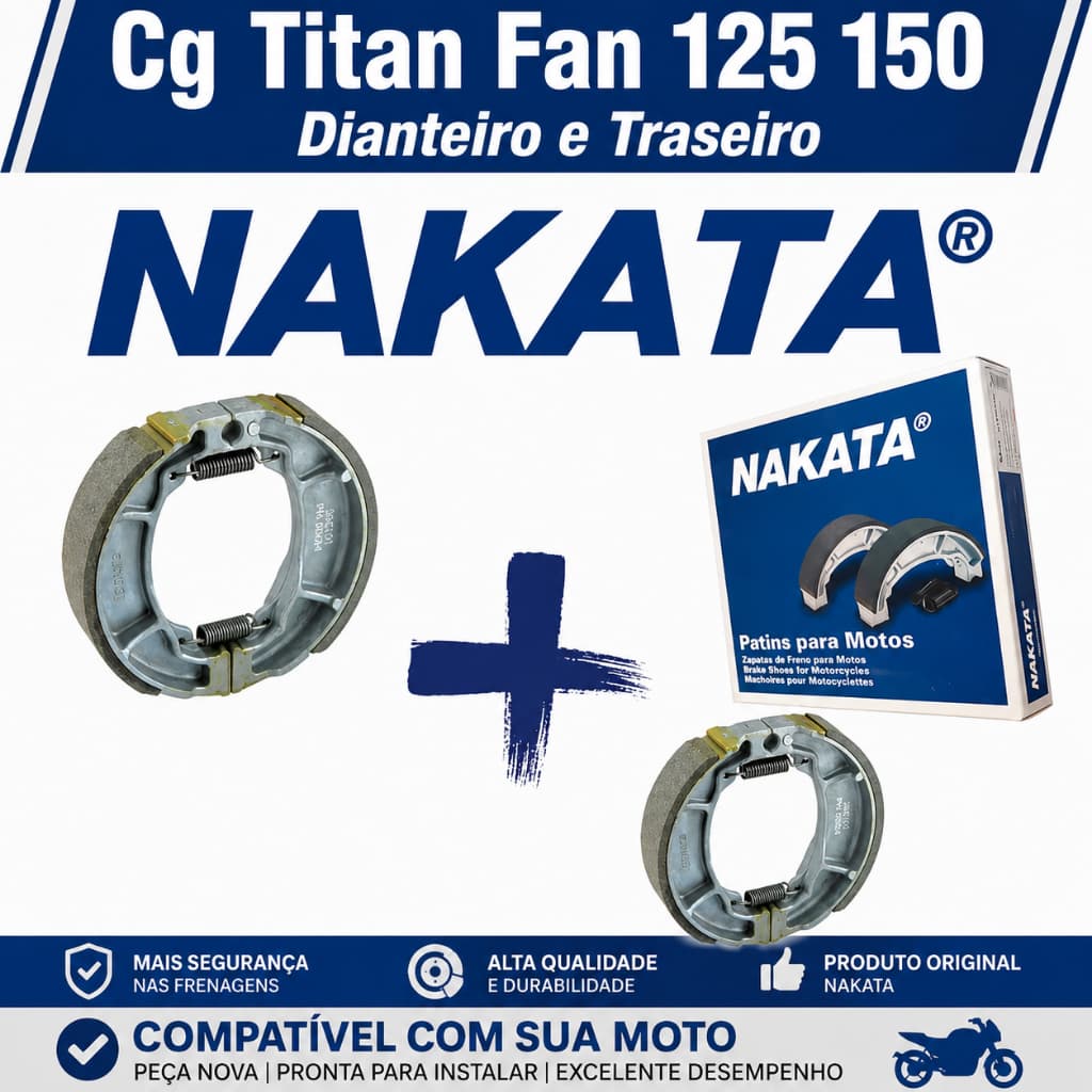 Par Lona Patim Freio Cg Titan Fan 125 150  Dianteiro e Traseiro Cargo Start Ks Es Mix Flex