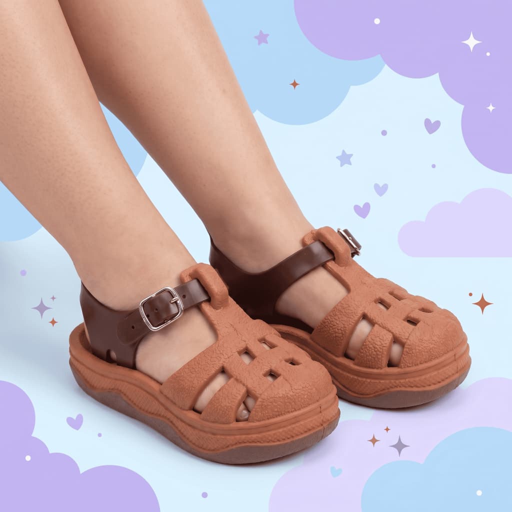 Sandália Infantil Menina Papete Com Fivela Leve Promoção