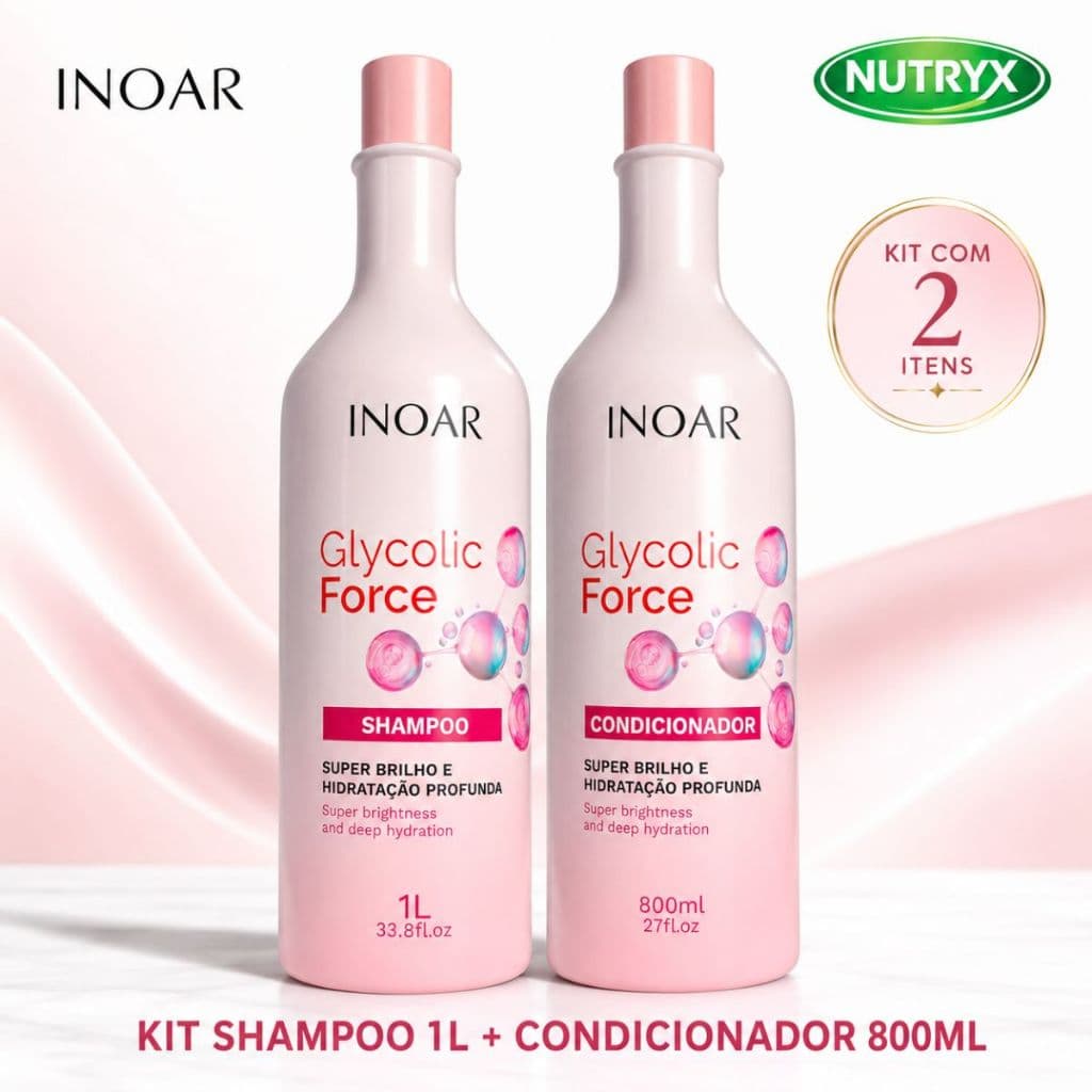 KIT Inoar Glycolic Force Shampoo 1L + Condicionador 800 ml