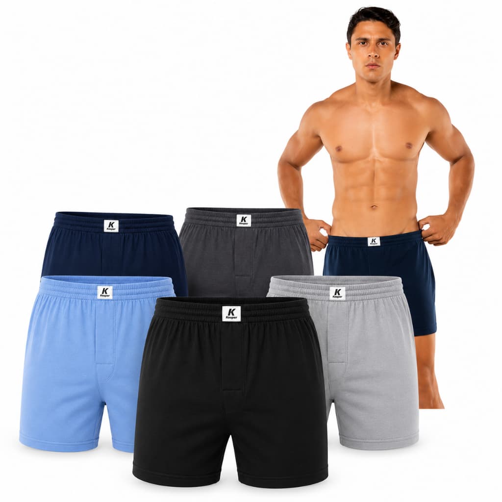 Cueca Samba Canção Algodão Roupa de Dormir Masculino Lisa Keeper Escolha as Cores