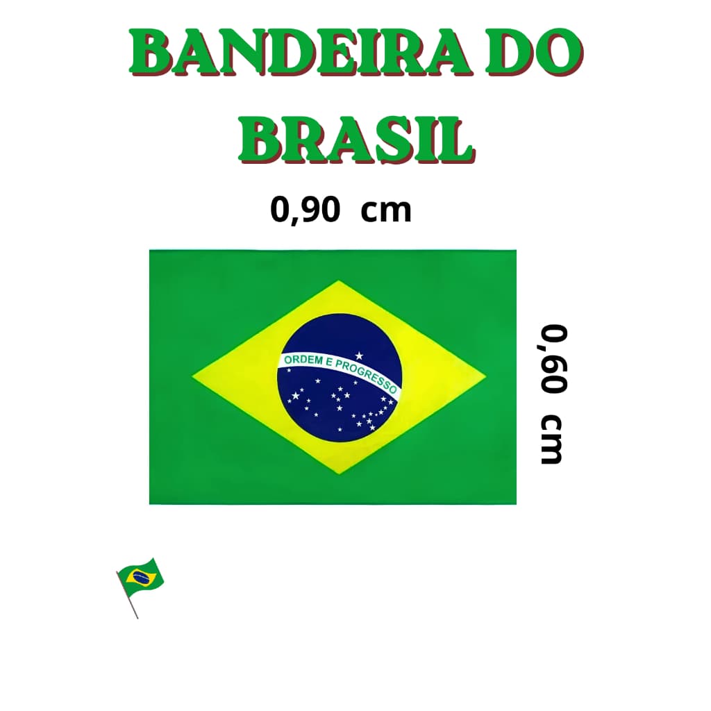 Bandeira do Brasil Verde e Amarela Nacional Copa do Mundo Decoração Festas Eventos