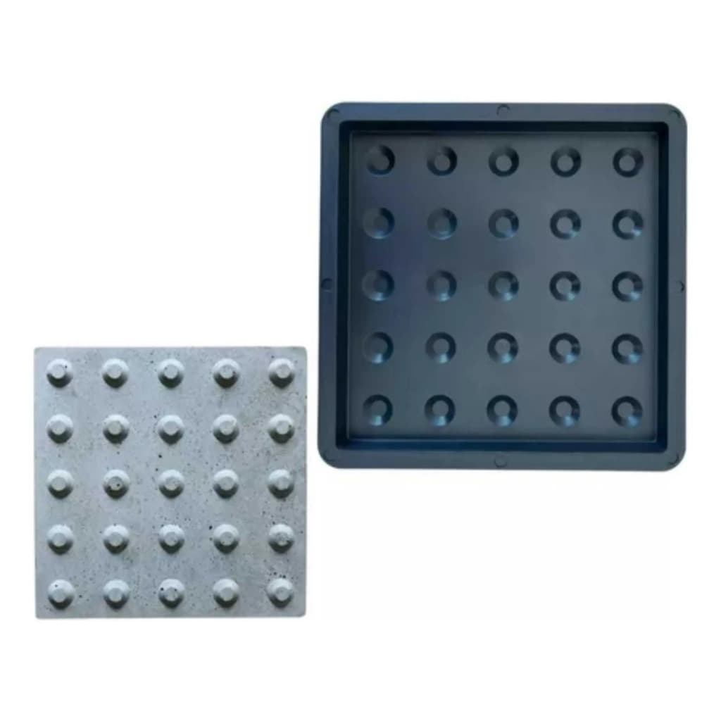 10 Formas de Piso Concreto Modelo Tatil Alerta 25x25x2,5cm Preto Genérico