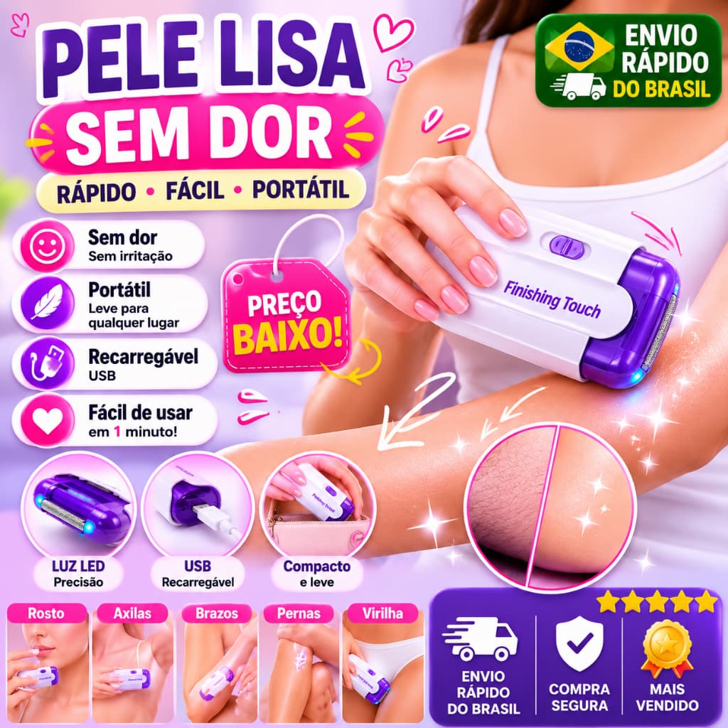 Mini Depilador Feminino Portátil Sem Fio Recarregável Facial E Corporal