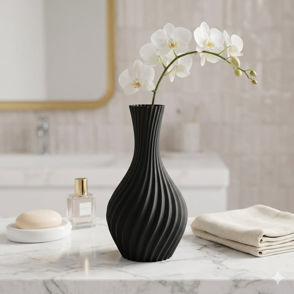 kit Vaso Espiral Clássico Premium Decorativo Minimalista para Sala e Escritório