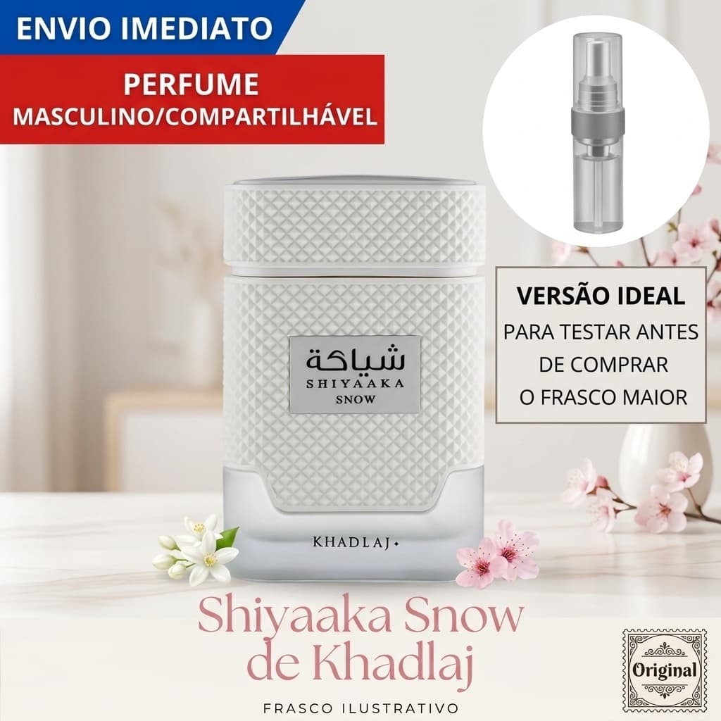 Perfume masculino Shiyaaka Snow Khadlaj CÍTRICO TANGERINA FRESCO REQUINTADO BEM TRABALHADO