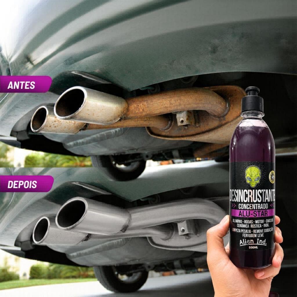 Desincrustante Automotivo AluStar Removedor de Ferrugem e Oxidação Limpa Alumínio Metais Chassi Rodas Carros Motos Alien