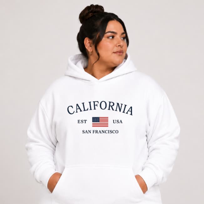 Moletom Feminino Plus Size California Blusa de Frio Canguru P ao G5 Premium Quentinho
