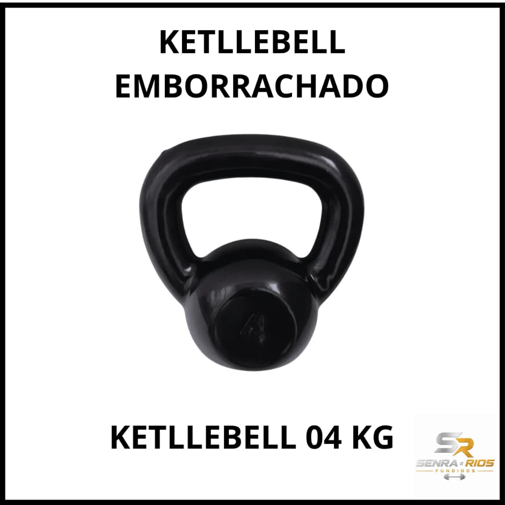 Kettlebell Emborrachado 4kg - Durabilidade e Versatilidade para Treinos em Casa