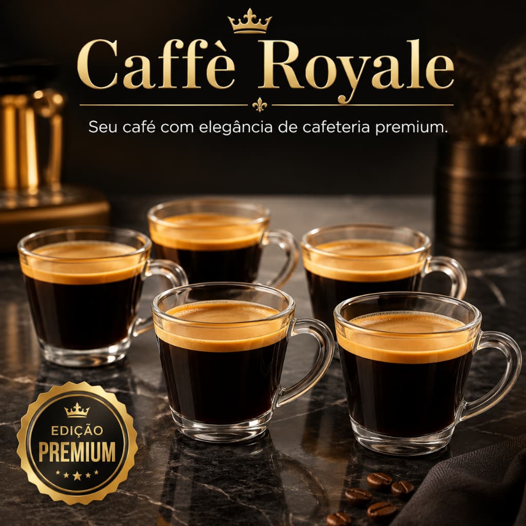 Caffè Royale Jogo 6 Xícaras Espresso Vidro 70ml Premium Café Elegante Resistente Transparente
