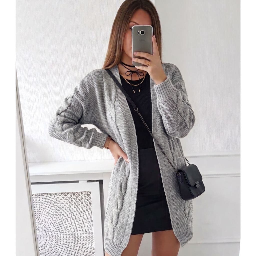 casaco feminino sobretudo feminino marron boho CARDIGAM sobretudo feminino Básico Inverno estiloso..