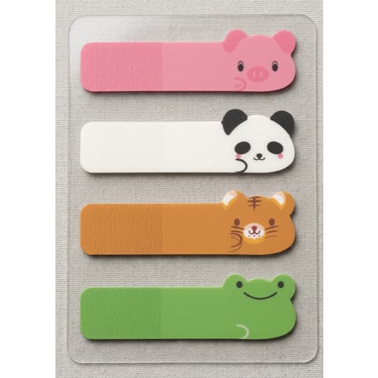 Marcador de Página Adesivo Animal Fofo | Kit 4 Unidades Coloridas