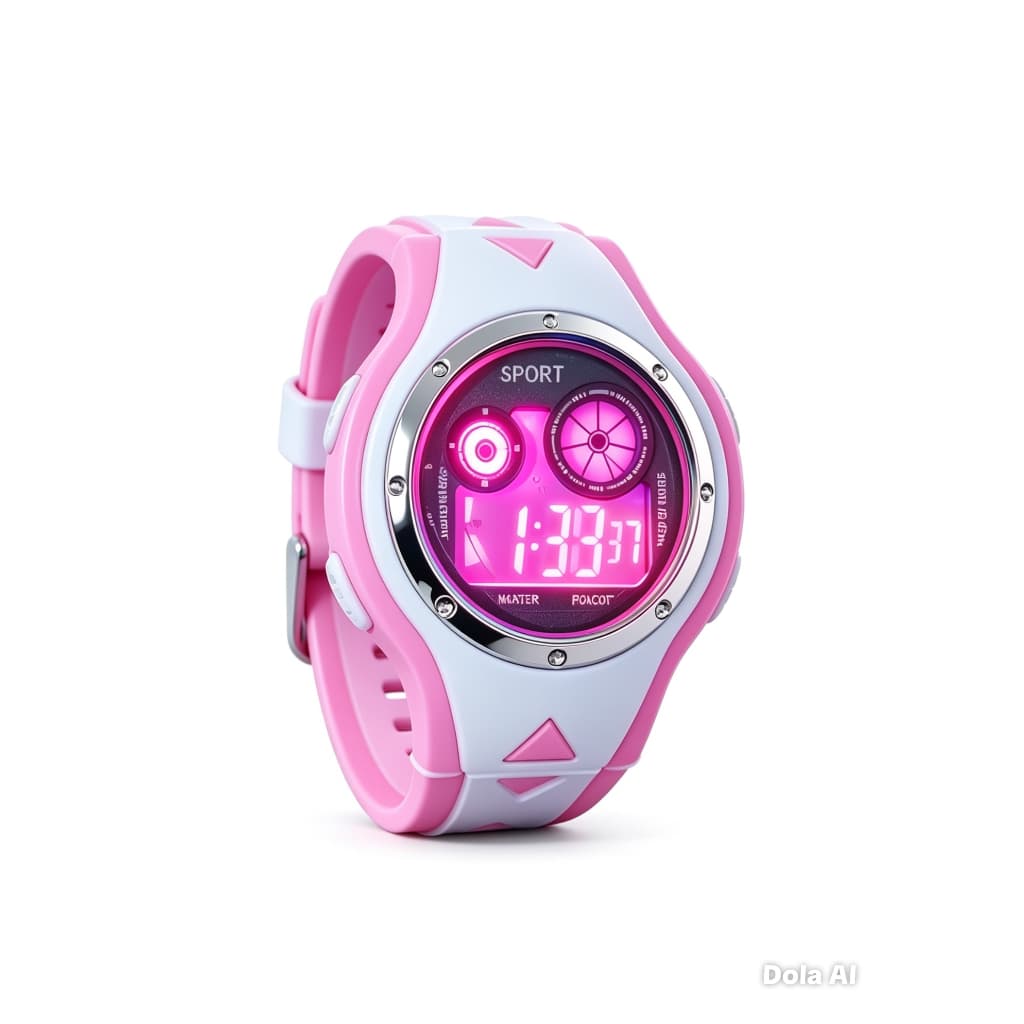 Relógio Feminino Infantil Digital | Alarme, Data, Hora e Luz de LED com Várias Cores