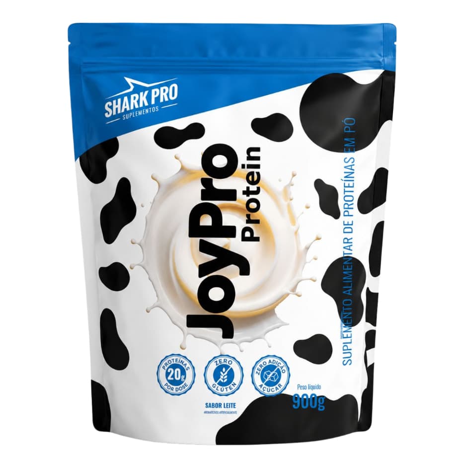 Whey Protein Concentrado JoyPro Sabor Leite 900g Refil - Shark Pro