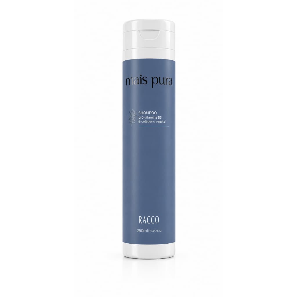 Shampoo Mais Pura Racco 250ml Hidratação Profunda Colágeno Vegetal Brilho Maciez Cabelos