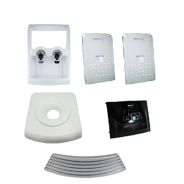 KIT COMBO ACESSÓRIOS  BEBEDOURO EVIDENCE  MARCA NEWUP COM FRONTAL TORNEIRAS  PINGADEIRA TAMPA LATERIAIS E VISOR