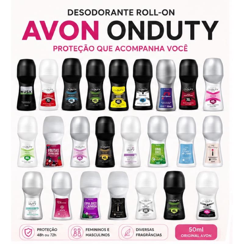 Desodorante Roll-On Avon Original 48h Feminino Masculino Diversas Fragrâncias