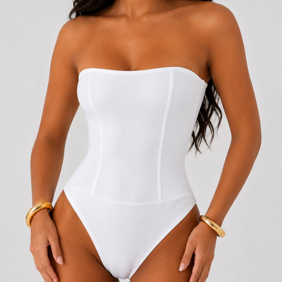 Body Feminino Tomara Que Caia Morcego Corselete Com Bojo e Barbatanas no Suplex Premium Tendência.