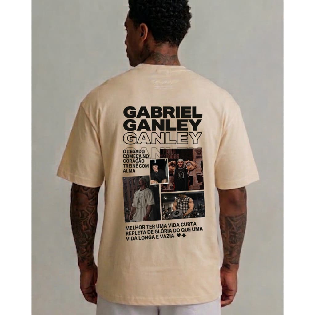 Camiseta Oversized Ganley Wake Musculação Grande Algodão Streetwear Treino Academia