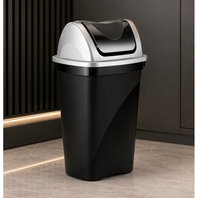 Lixeira Basculante 30 Litros Elegance Preta Grande