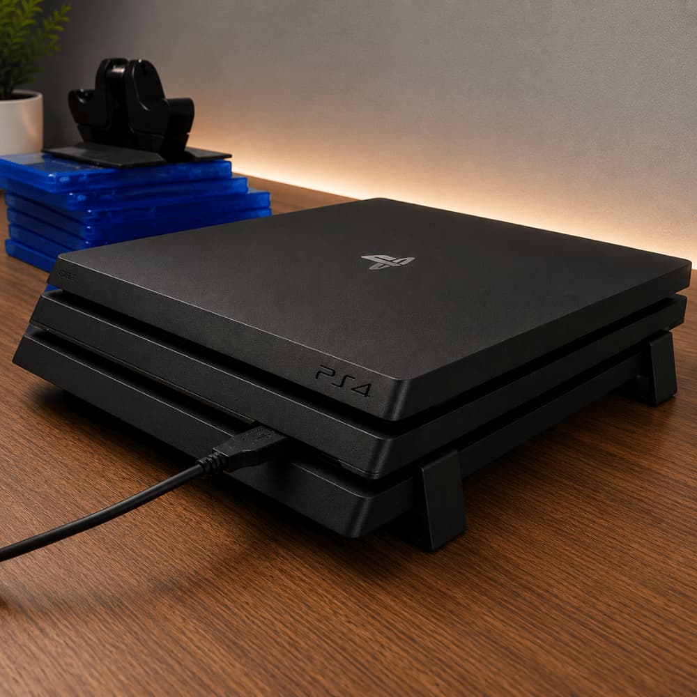 Kit 4 Pendurador Pesinho Suportes PS4 PRO, FAT E SLIM Base Elevador para Ventilação Não Super-aquece