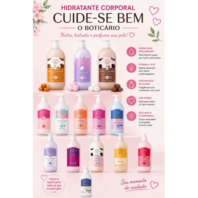 Hidratante Corporal Cuide-se Bem O Boticário 400ml Original | Várias Fragrâncias