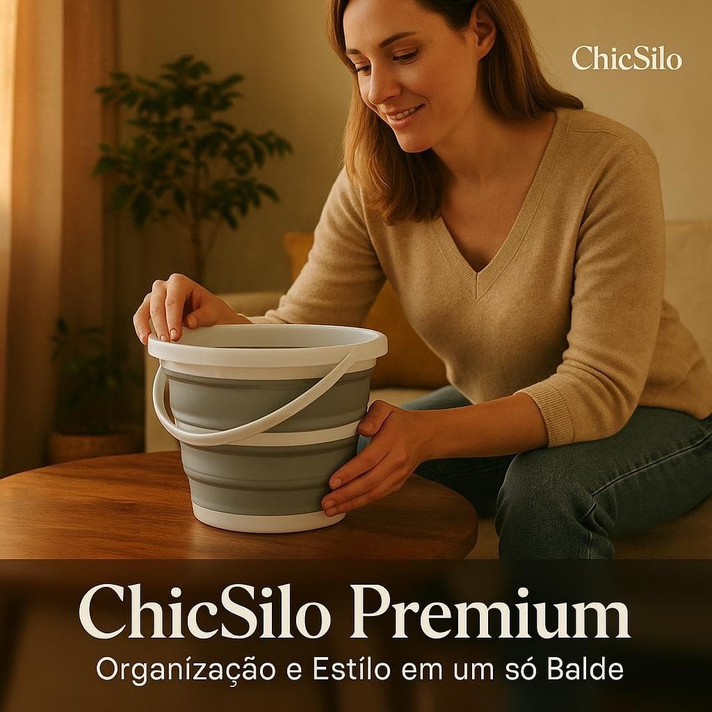 Balde Retrátil Silicone 10 Litros Prático e Leve para Casa