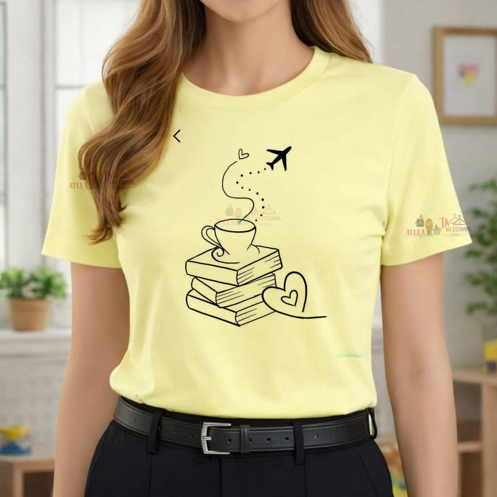 Blusa Tshirt Feminina LIVROS CAFÉ blusa personalizada Profissão Cuidadora Moda feminina Plus size