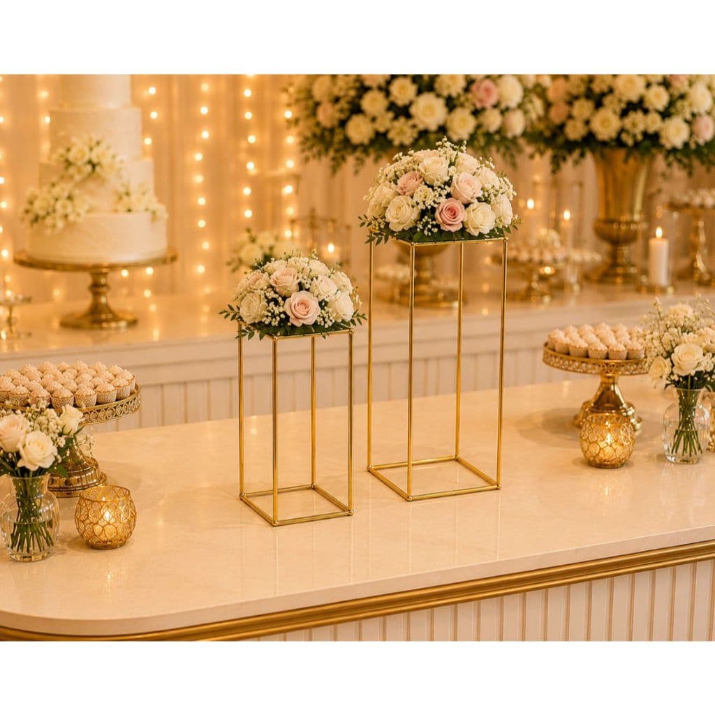 Centro De Mesa Kit com Duas Peças Em Ferro Coluna Para Decoração Em Festas Casamentos Luxo Moderno