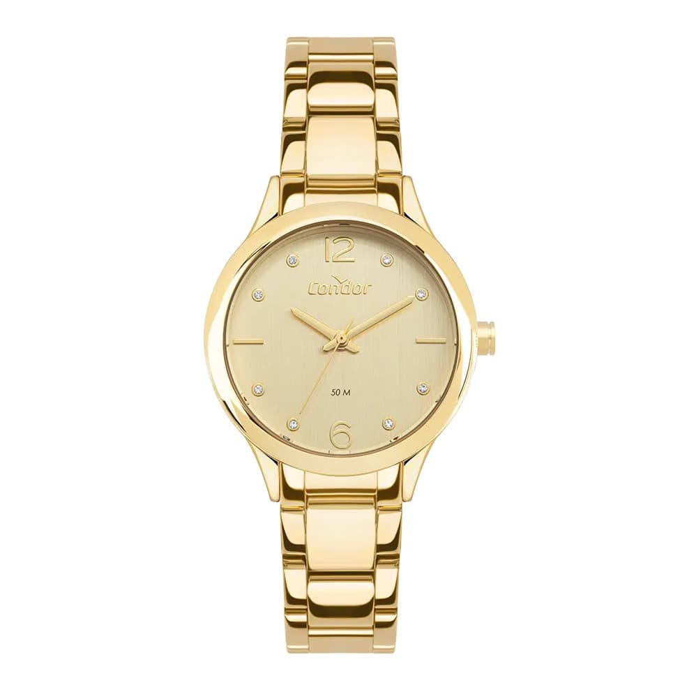 Relógio Condor Feminino Dourado Fashion