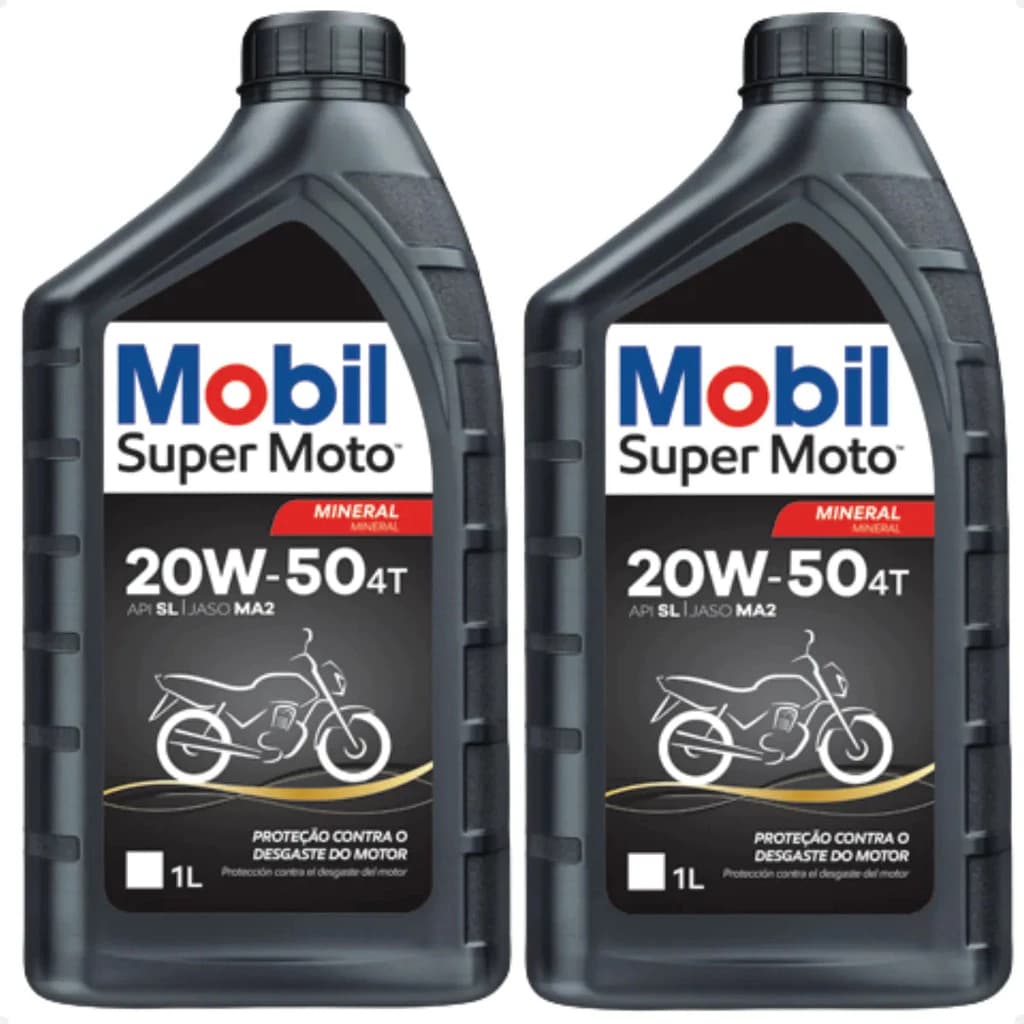 KIT COM 2 OLEOS MOTO MOBIL 20W50 4T super Moto Óleo Lubrificante Para Motos