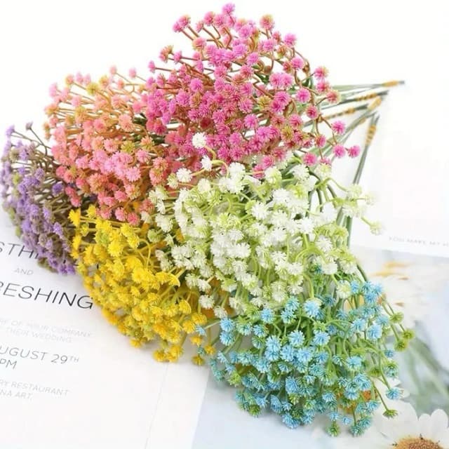 Flores Matinho Mosquitinho Gysophilia Artificial Floral Folhagem P/ Decoração Casamento, Arranjos-B35