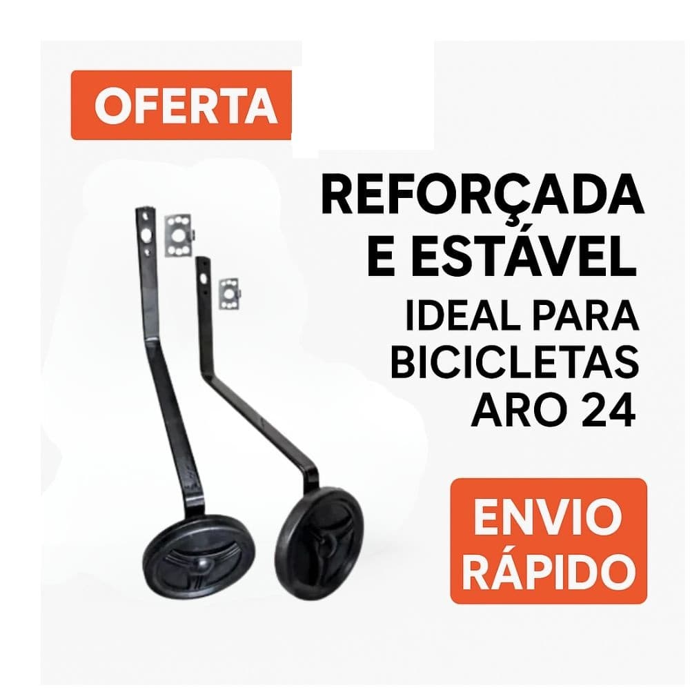 Roda Rodinha Lateral Bicicleta Aro 24 Reforçada Infantil Par Bike Media Sem Marcha