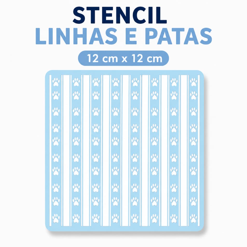 STENCIL LINHAS E PATAS 12 x 12