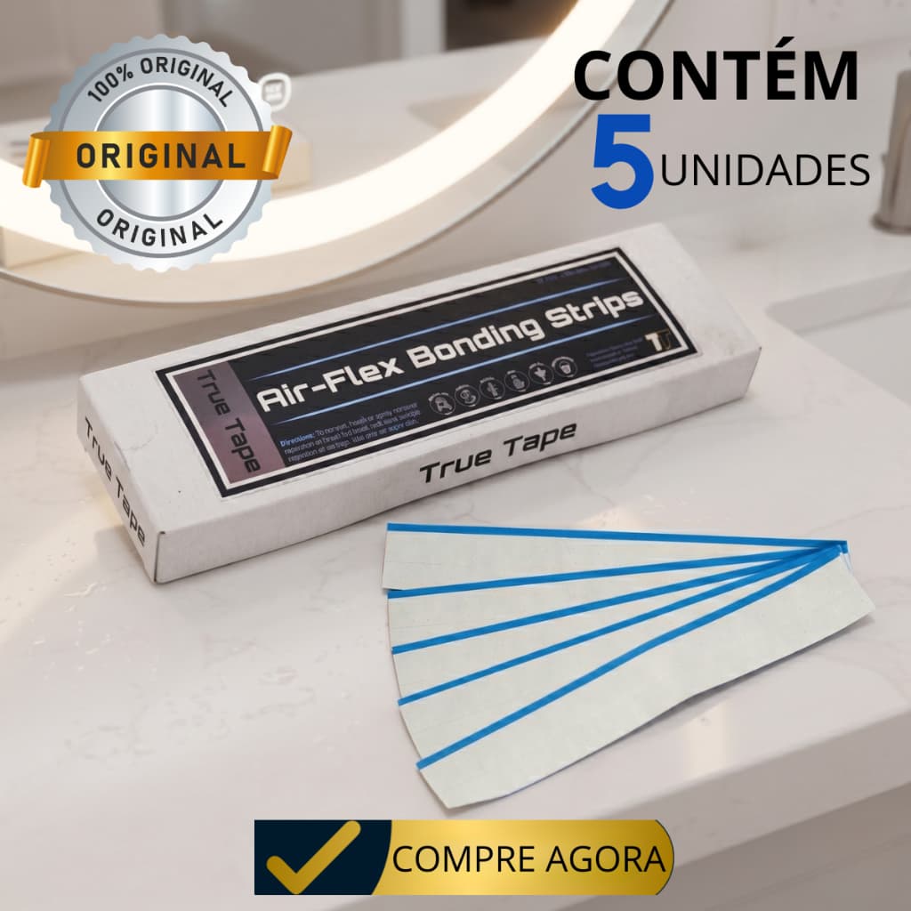 Fitas Adesivas Para Prótese Capilar Air Flex Bonding Azul 30 cm x 4.0 cm 5 Unidades