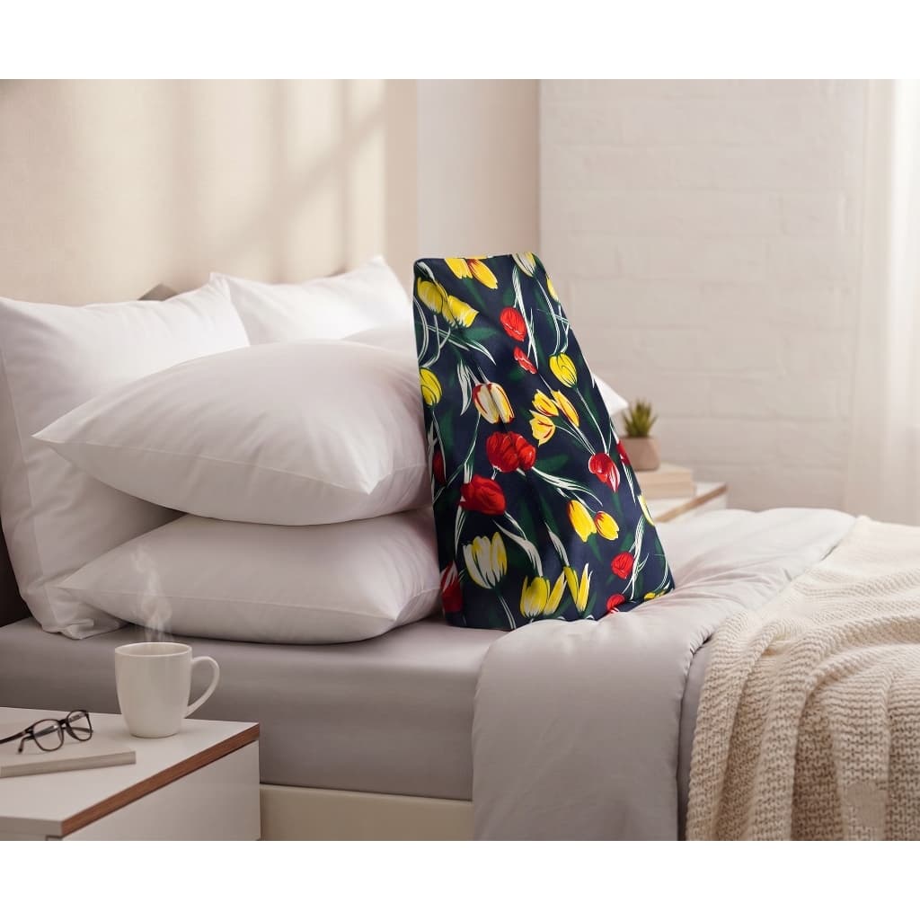 Capa Para Travesseiro Suave Encosto Triangular Estampado Medida 30x45x65